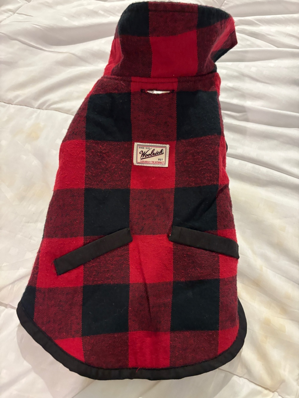 Woolrich Dog Red & Black Buffalo Plaid Coat
